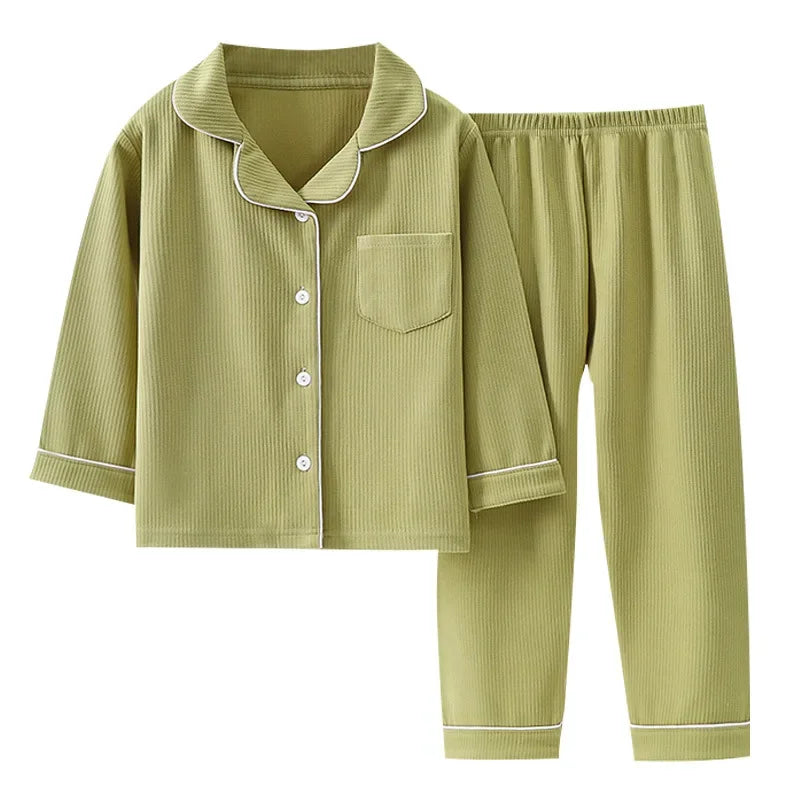 Autumn Winter Children Pajama Sets Solid