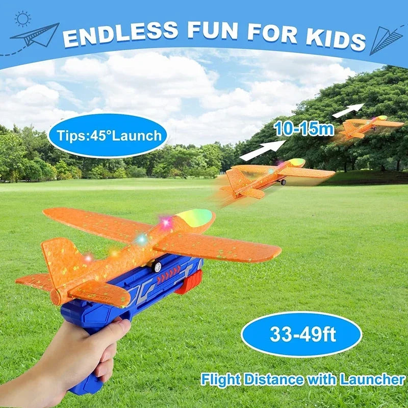 Kids Airplane Launcher Toys  Foam Glider